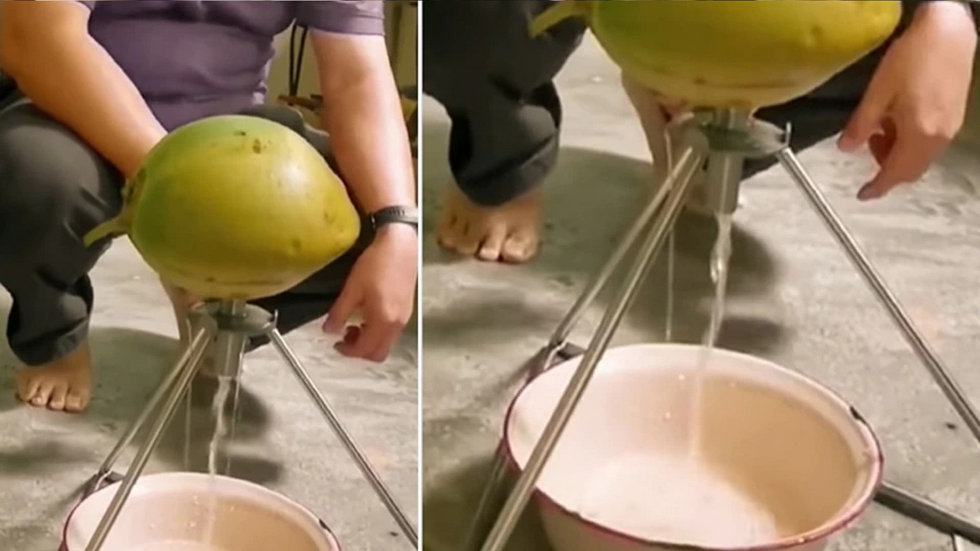 Desi jugaad to extract coconut water watch this wonderful jugaad video