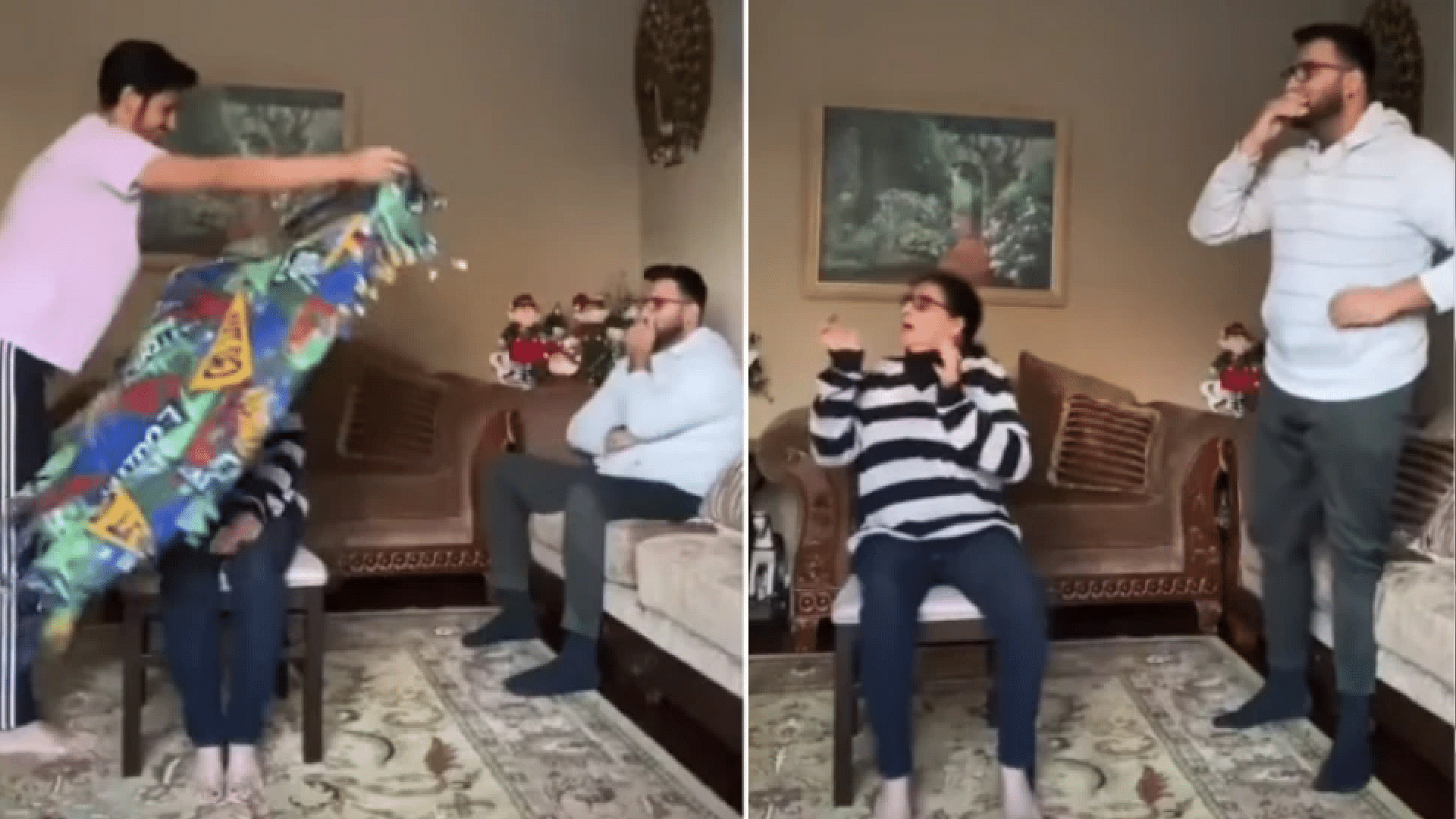 Funny Video sons did a funny prank with his mother video goes viral on social media