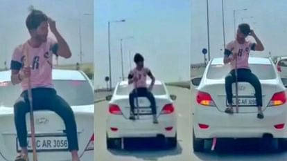 car stunt on road viral video