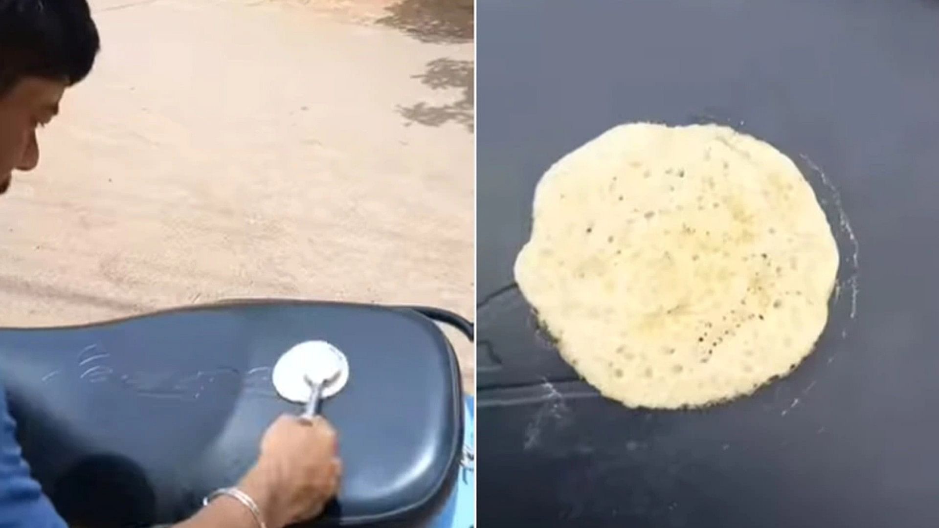 Heatwave In India Man made dosa on scooty seat video is going viral on social media