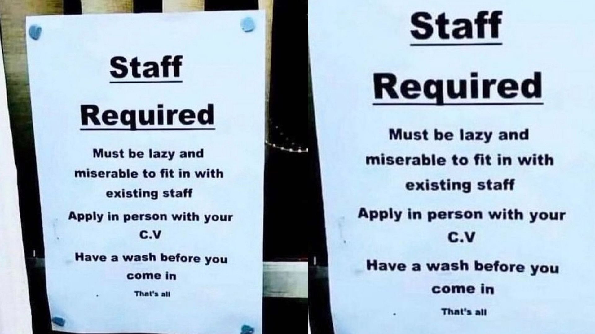 Job Ads: This company has removed vacancies for lazy people