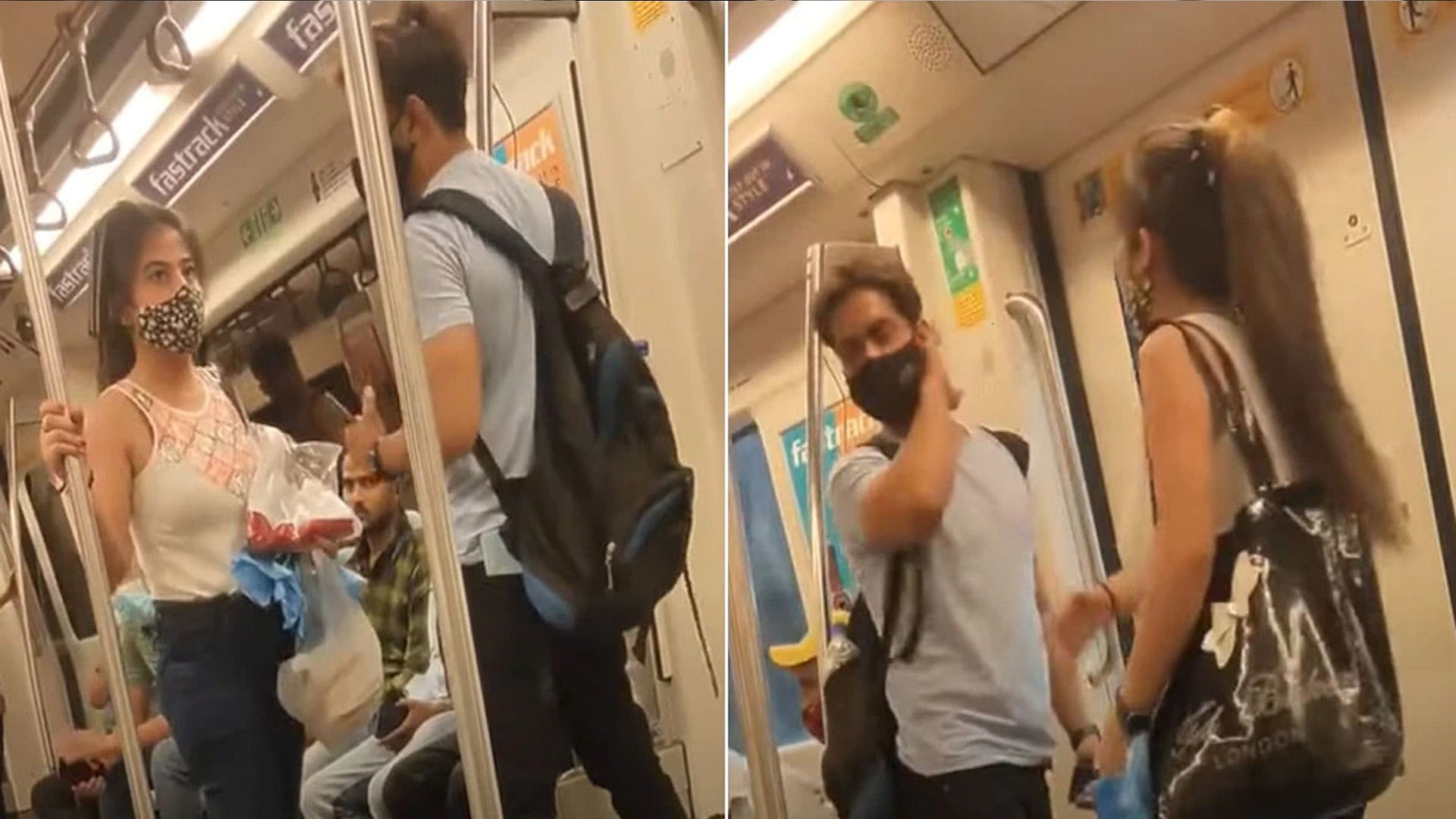 Trending Video: The girl slapped the boy in the metro high voltage drama went viral
