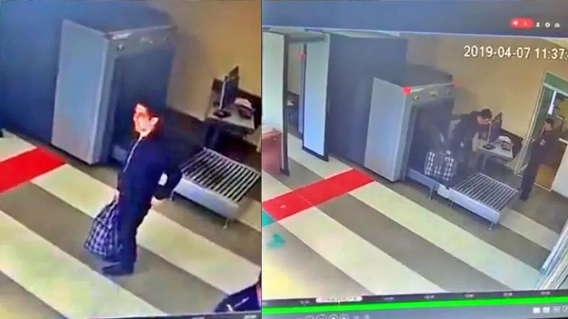 Viral Video: man entered into the 'screening machine' with the bag at the airport