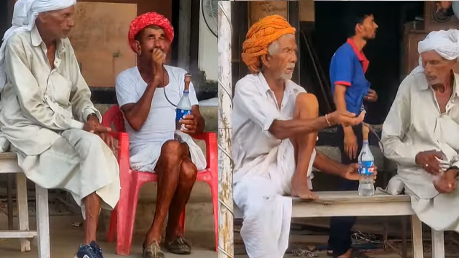 Desi jugaad: Hookah made from a bottle of cold drink jugaad of the elderly went viral