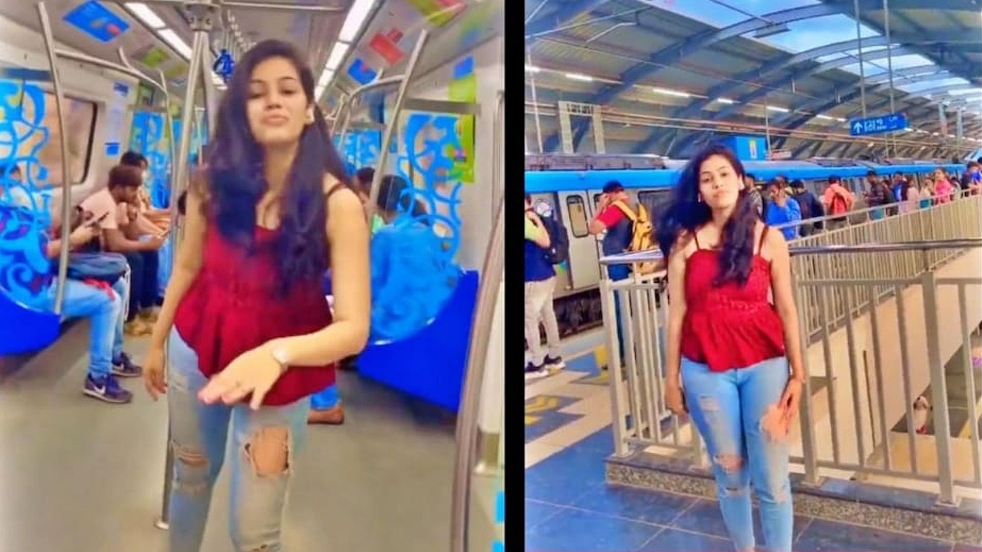 Girl Dancing In Hyderabad Metro Station Video went Viral On Social Media