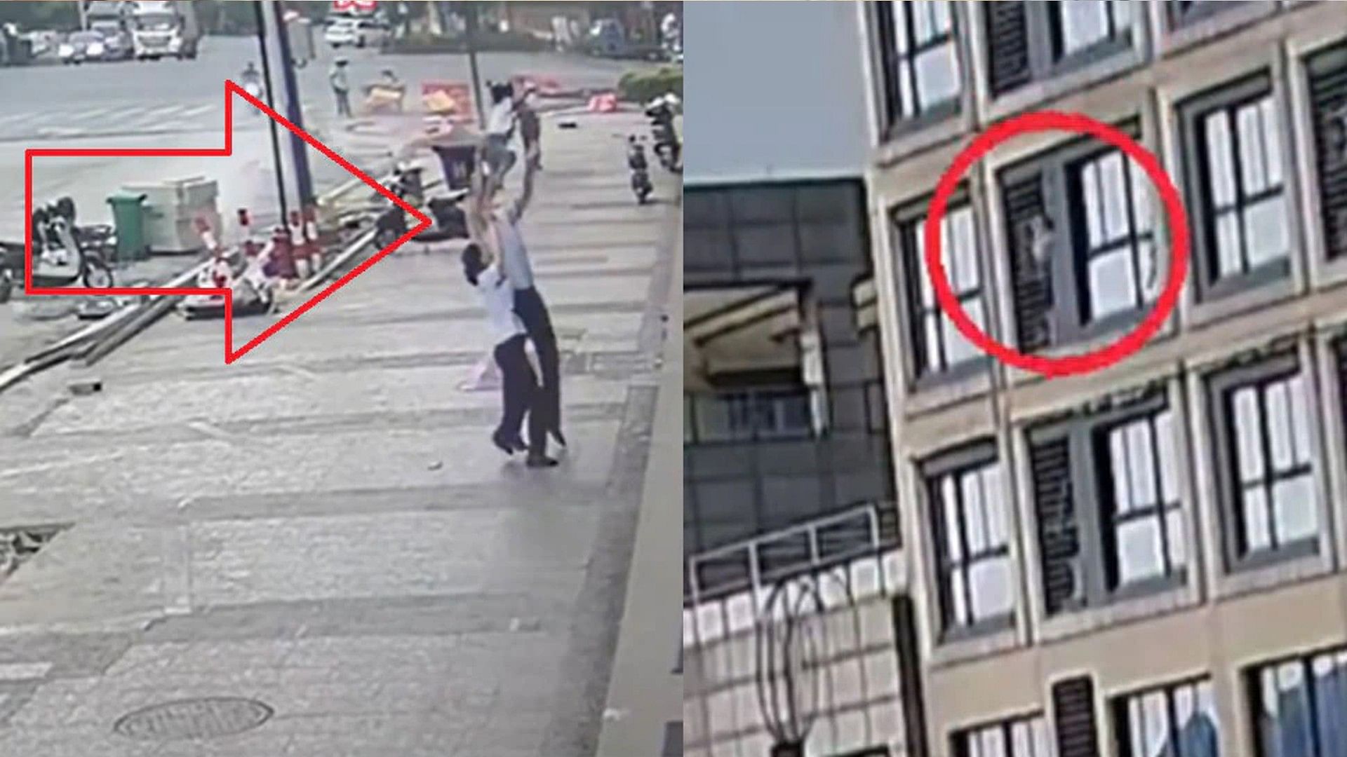 Man Catches Baby Felling From 5th Floor In China, Video Goes Viral