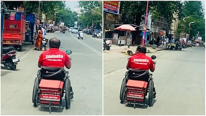 Food Delivery Boy On Wheelchair