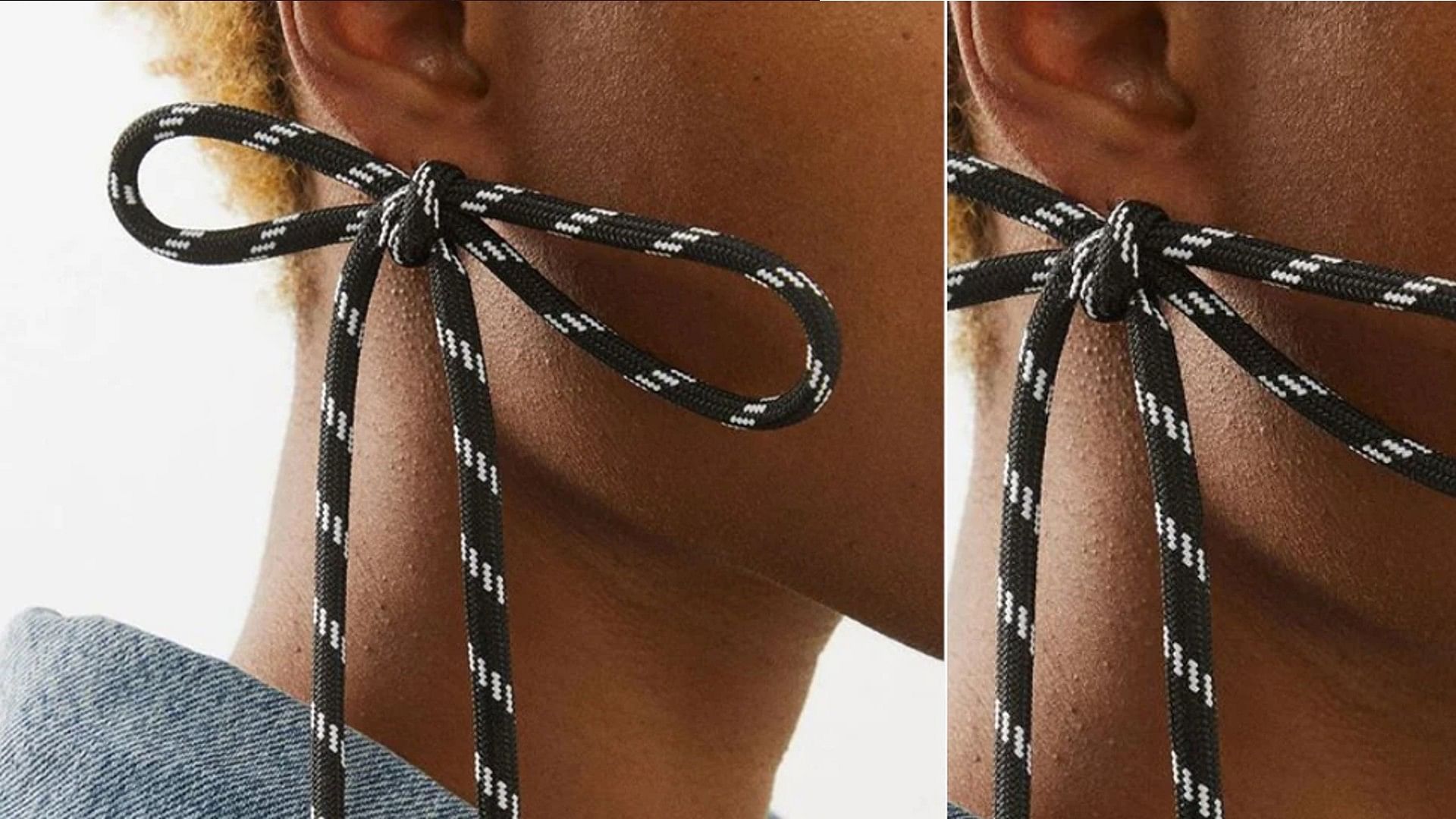 Balenciaga Shoelace Earrings know the price of this earrings that look like shoelaces