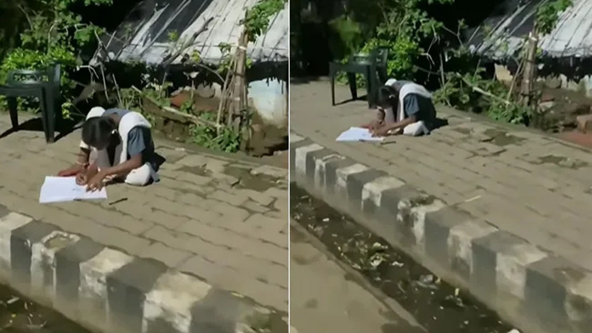 Motivational video girl was seen studying under street light on the roadside Video went viral