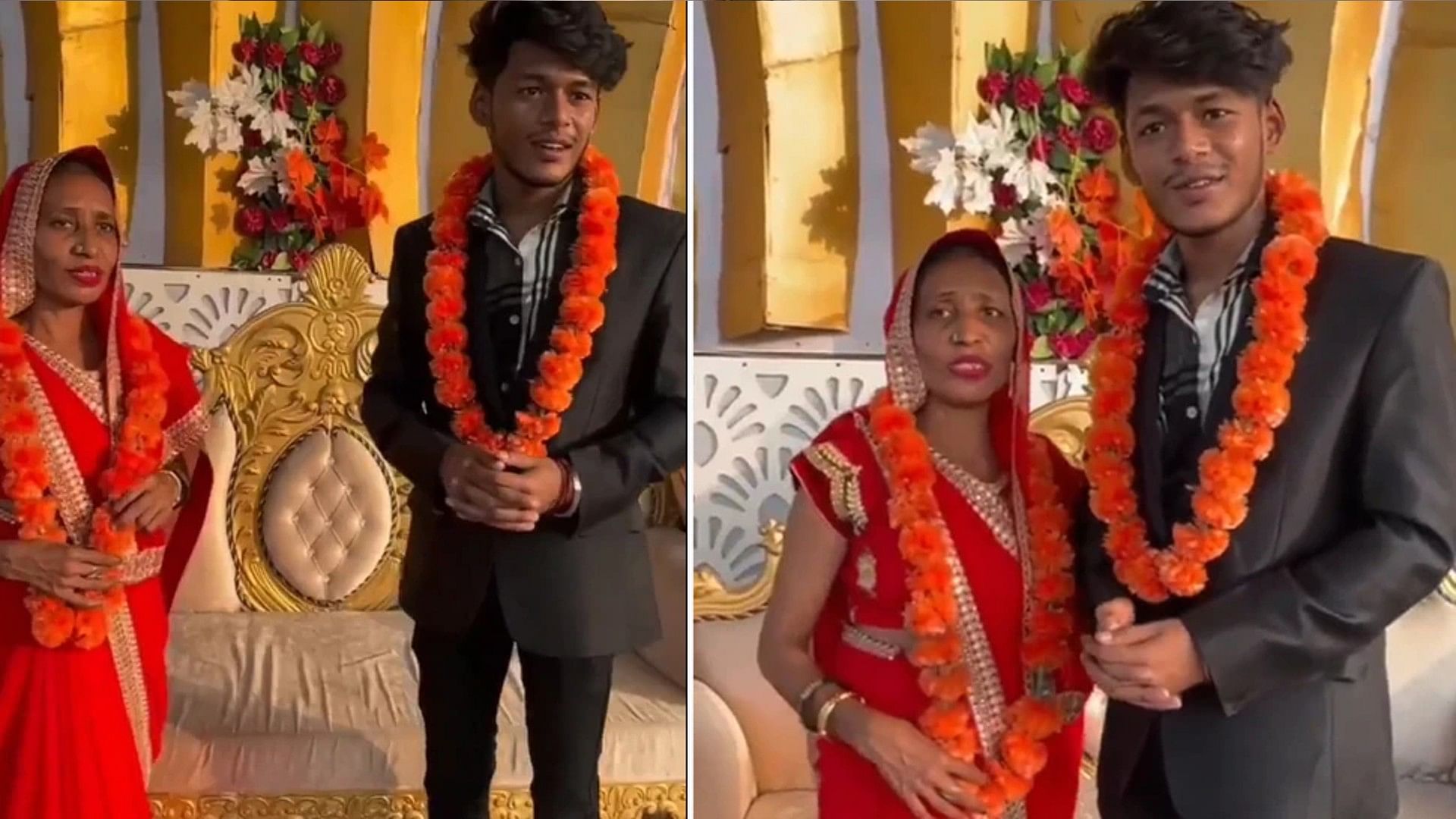 Love Story: 21-year-old boy marries 52 year old women video viral on social media