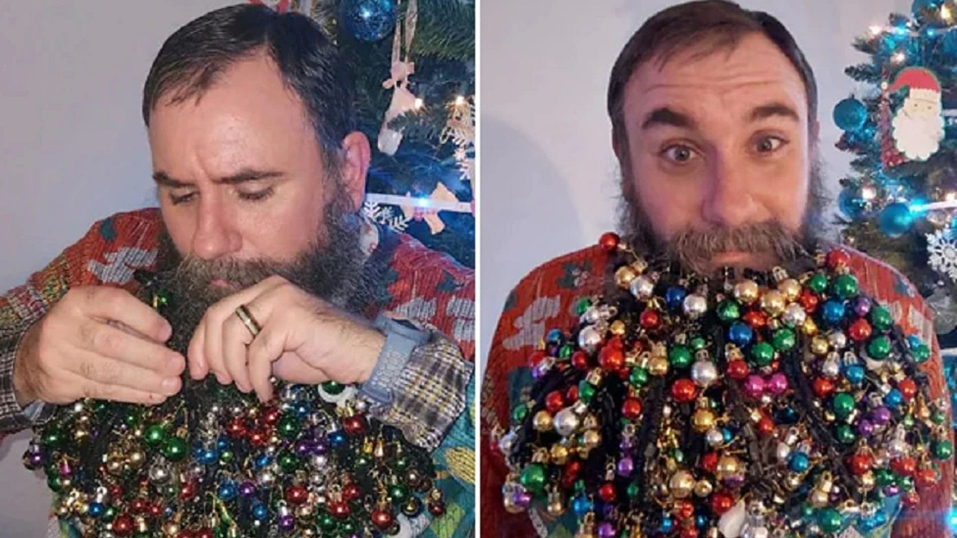 Guinness World Record: Man hangs 710 christmas bells in beard
