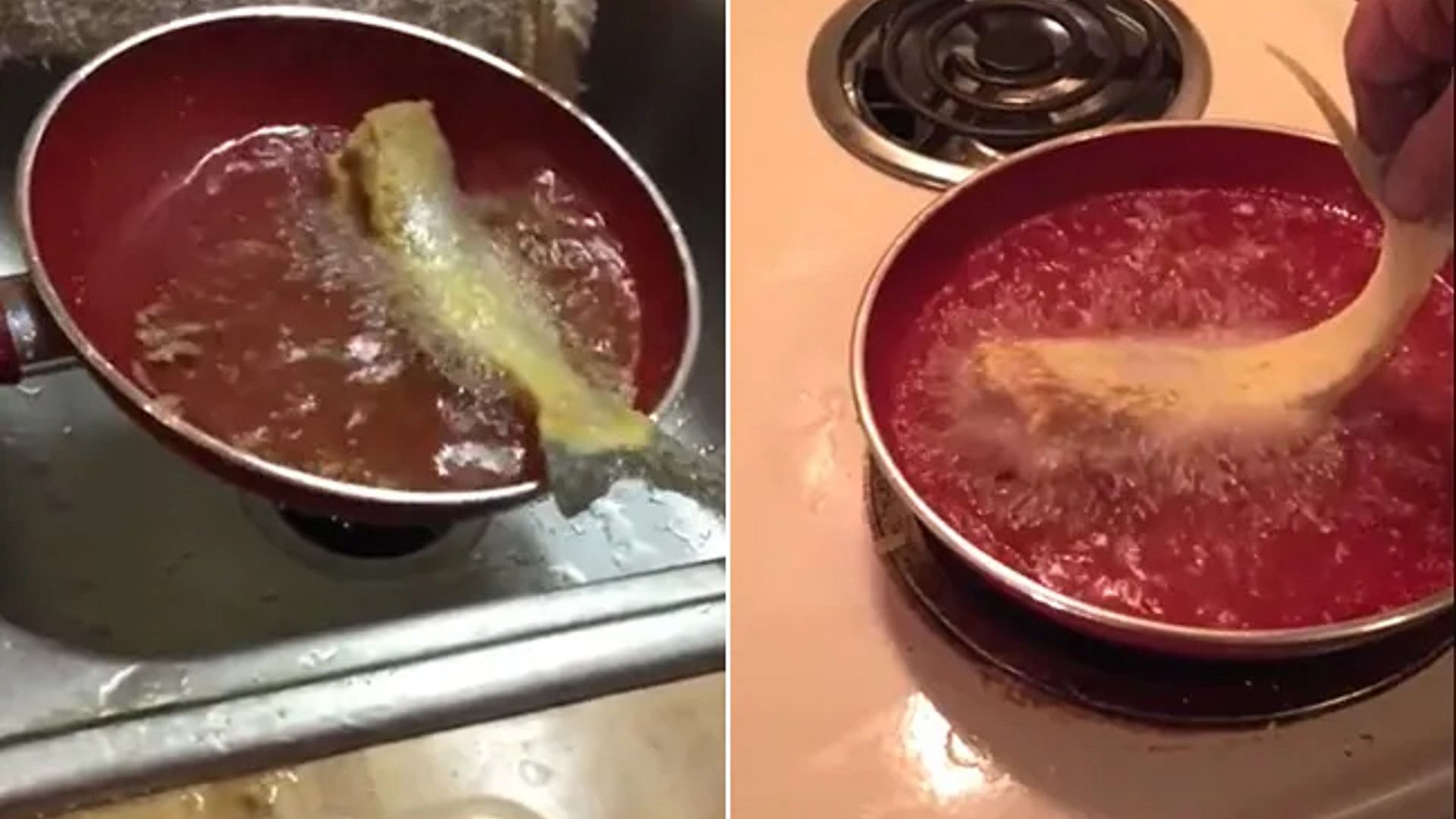 fish became alive while frying in hot oil video going viral on social media