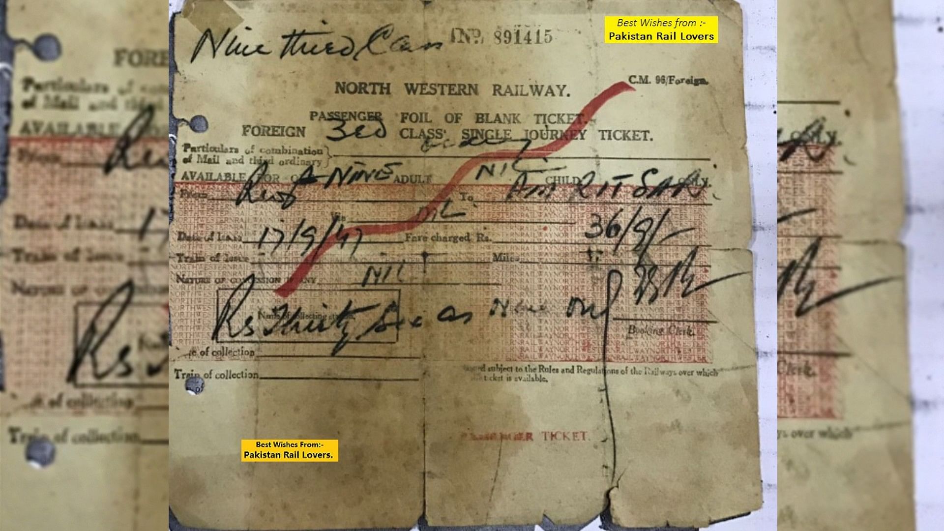 76 years old railway ticket from Pakistan to India going viral 9 people fare only 36 rupees