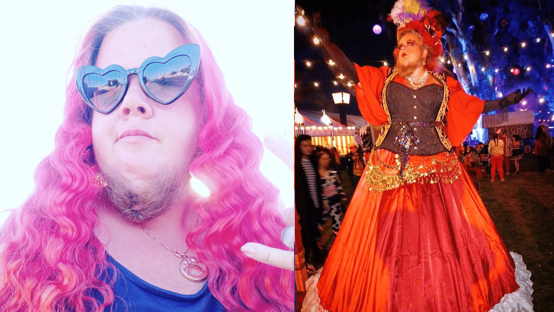 Jessa The Bearded Lady with beard and moustache has five boyfriends in polyamory relationship