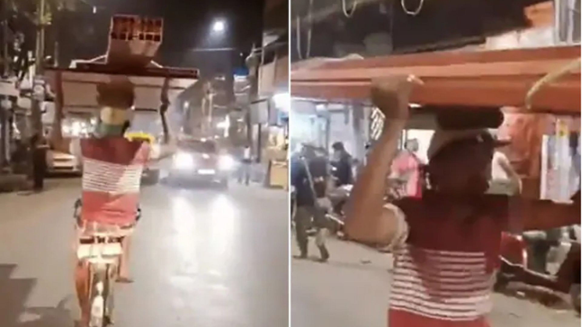 Man riding a bicycle with a load on his head video went viral on social media