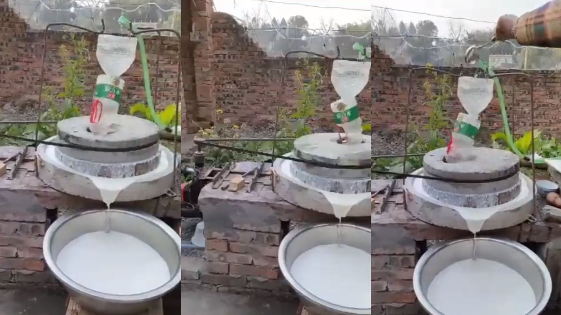 Desi Jugaad Viral Video: Farmer Put Jugaad In The Stone Flour Mill