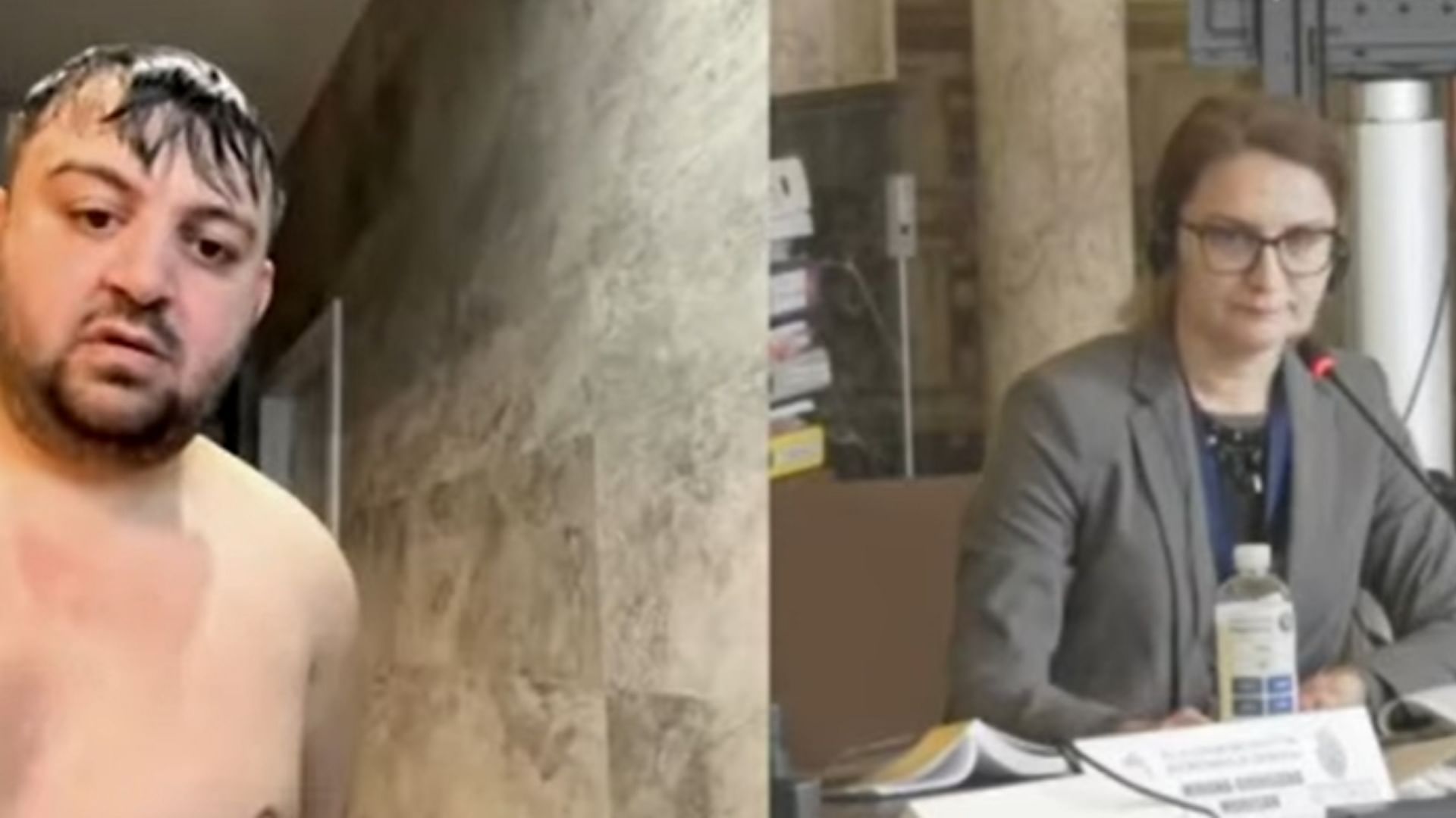 Funny Video: councillor appears naked in the shower while work from home during meeting in romania