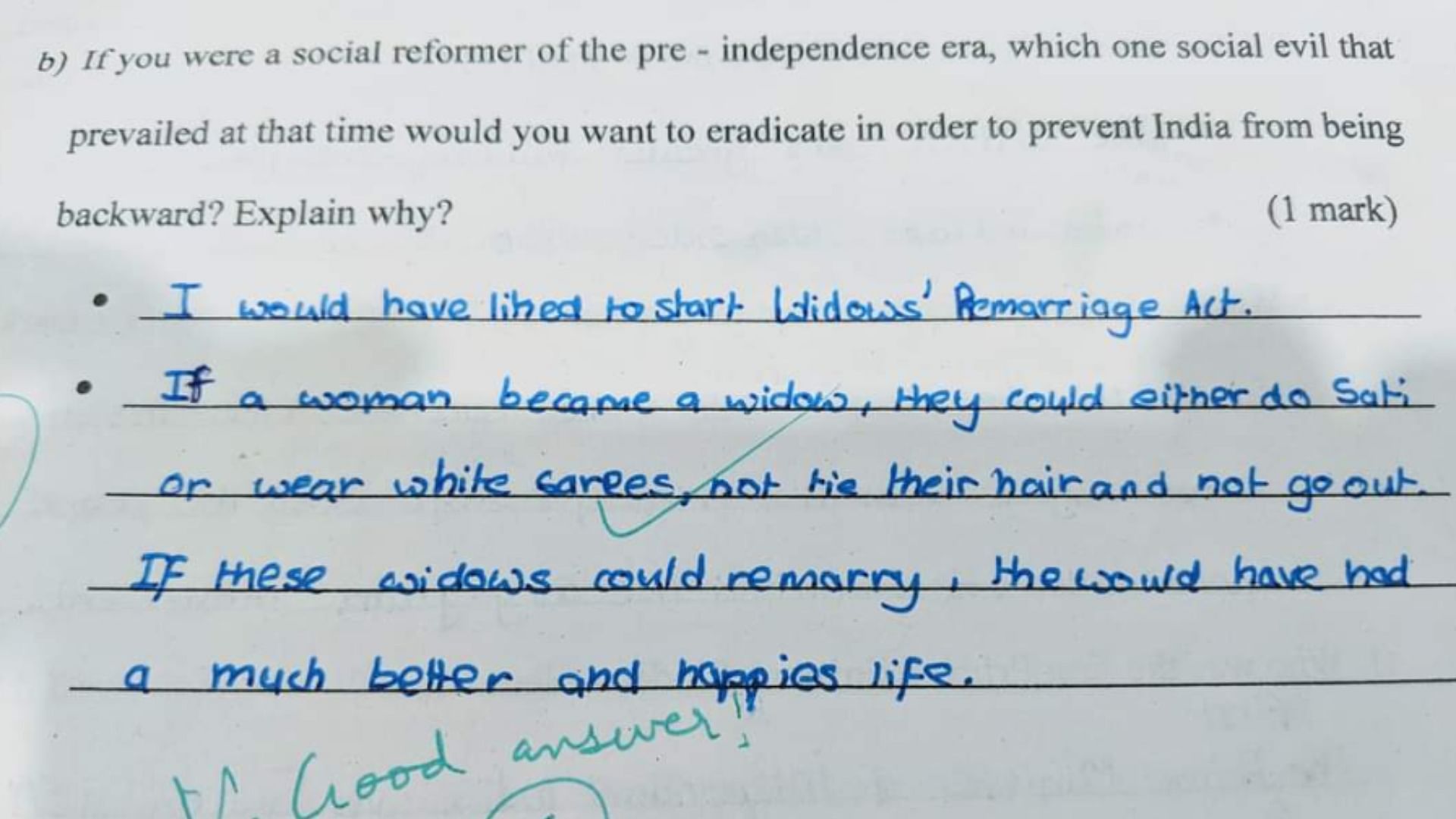 Class 5 student's answer on social evils in test paper won hearts of social media