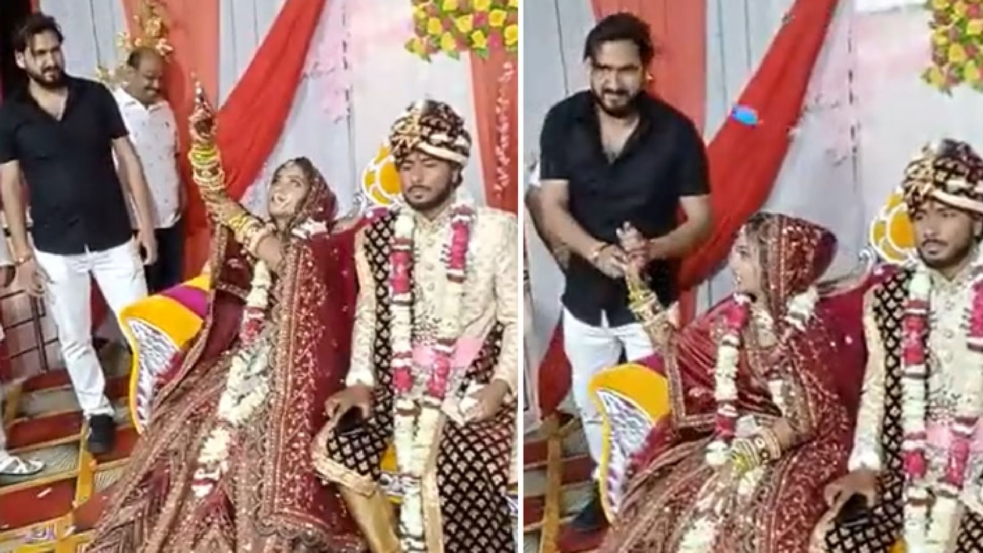 video viral bride fire gunshots groom kept quiet due to fear wedding