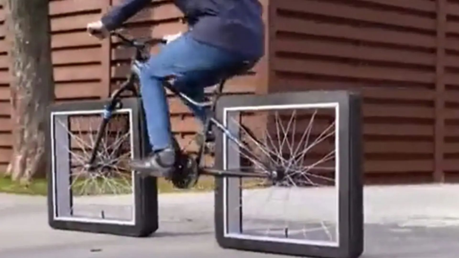 inventor makes square wheeled bicycle internet stunned viral video