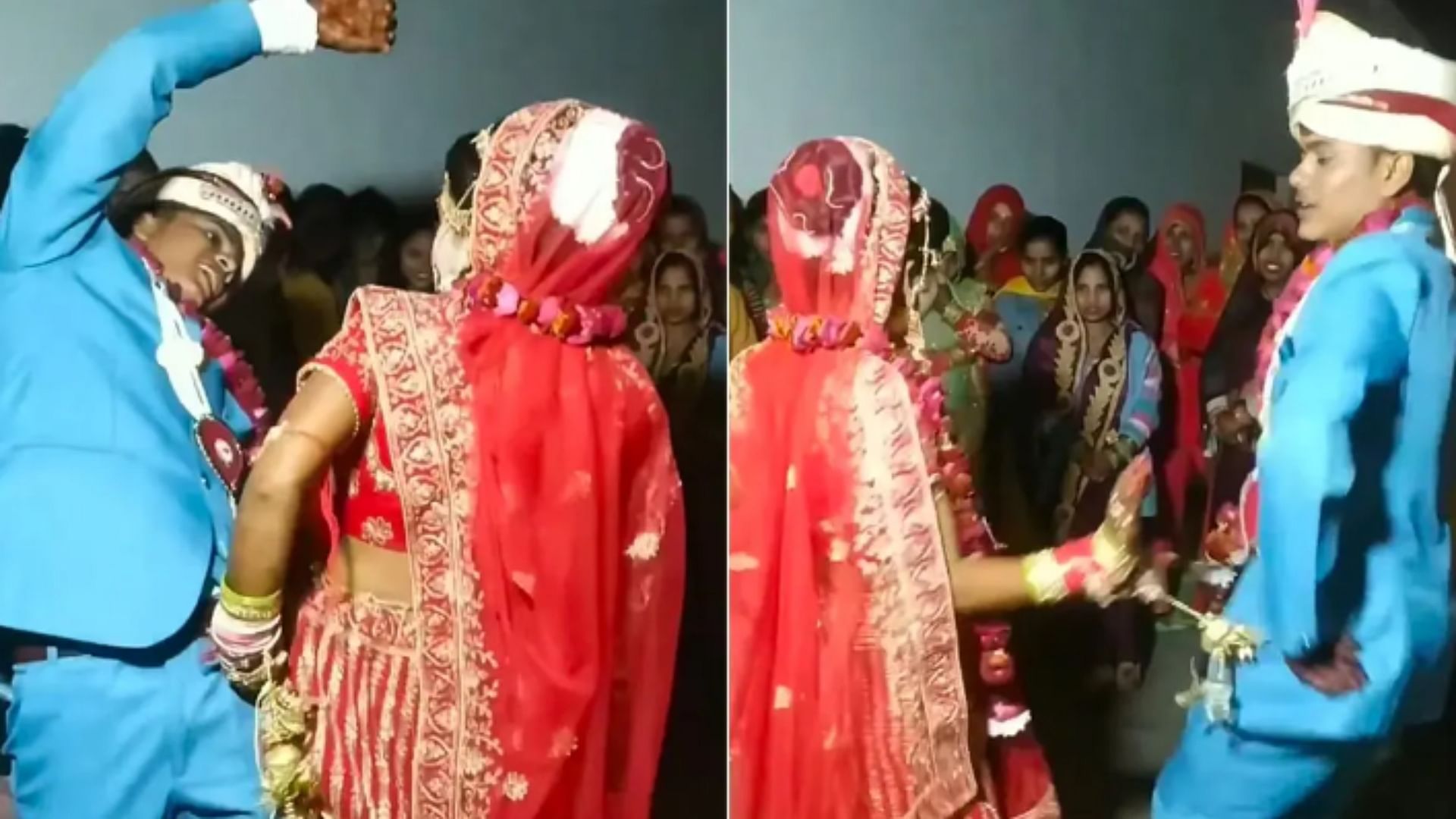 Dulha Dulhan Ka Funny Dance Video bride and groom started dance on Bhojpuri song