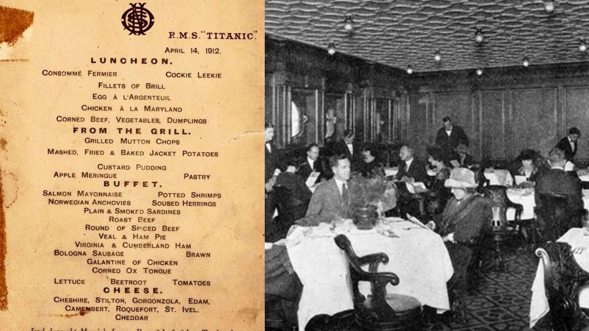 Titanic Food Menu 111 year old Titanic ship food menu went viral