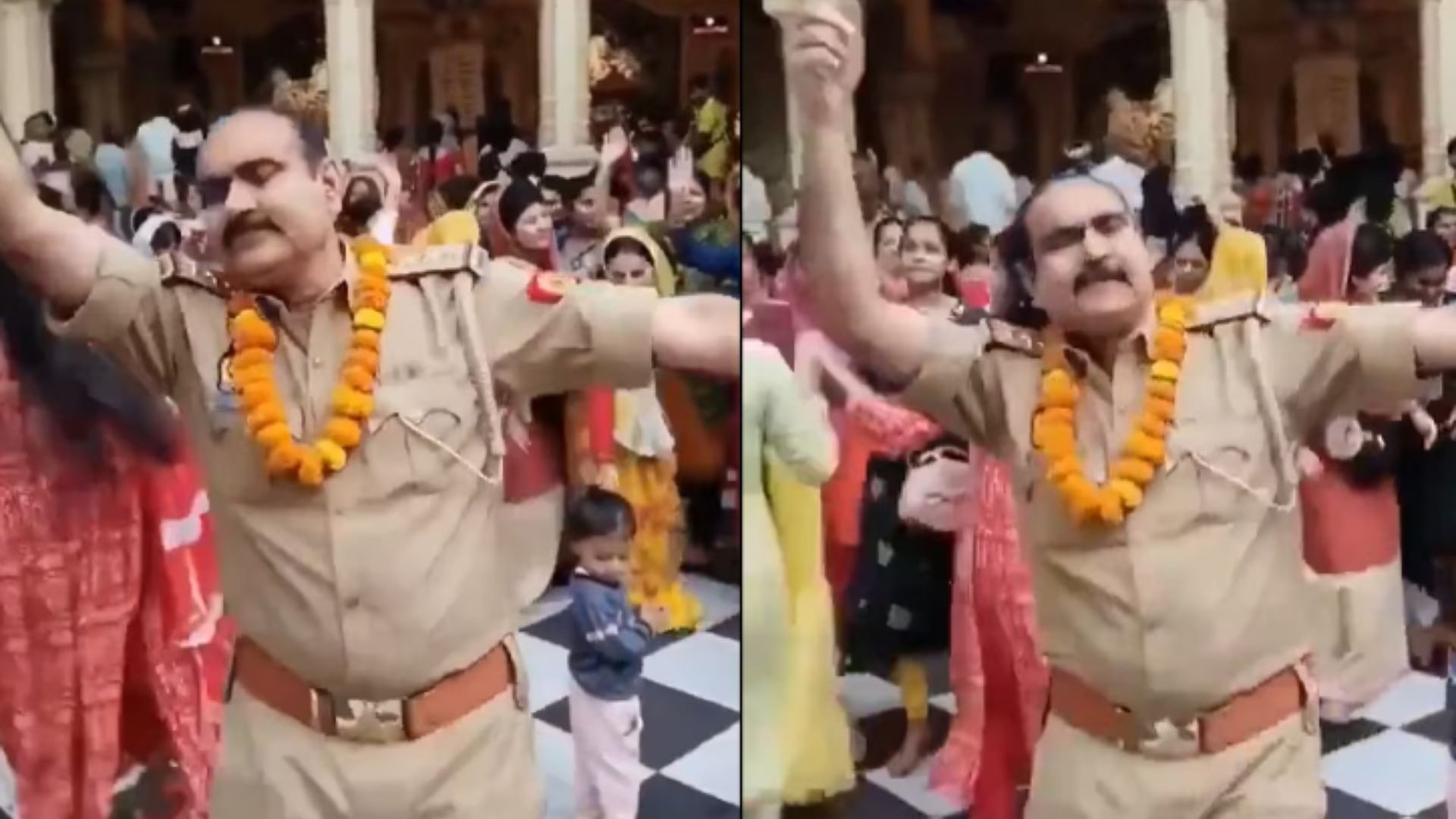 UP police officer viral video from mathura vrindavan dancing in devotion to Shri Krishna