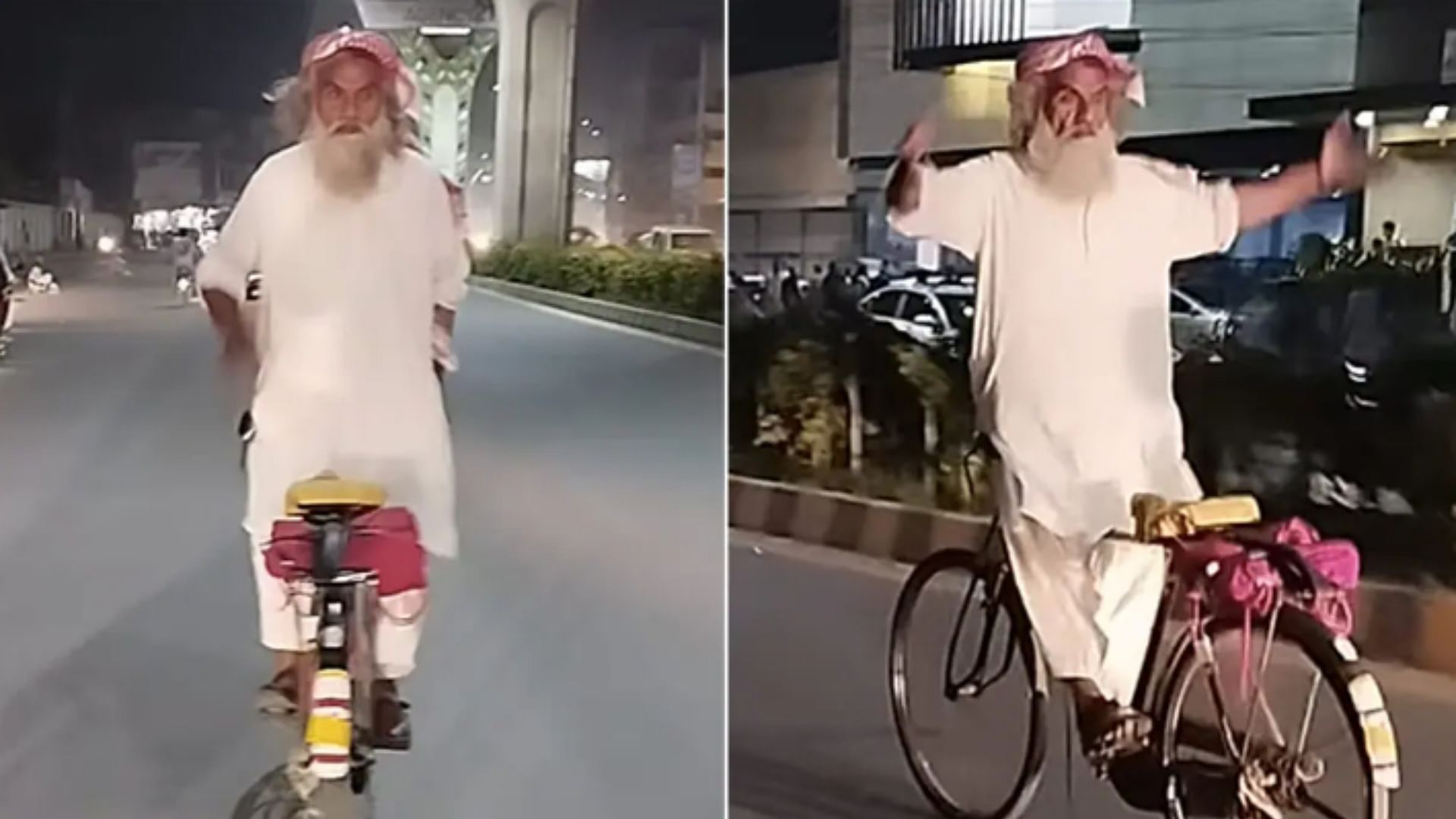 old man doing stunt on cycle video goes viral dangerous stunts on road cycle par stunt