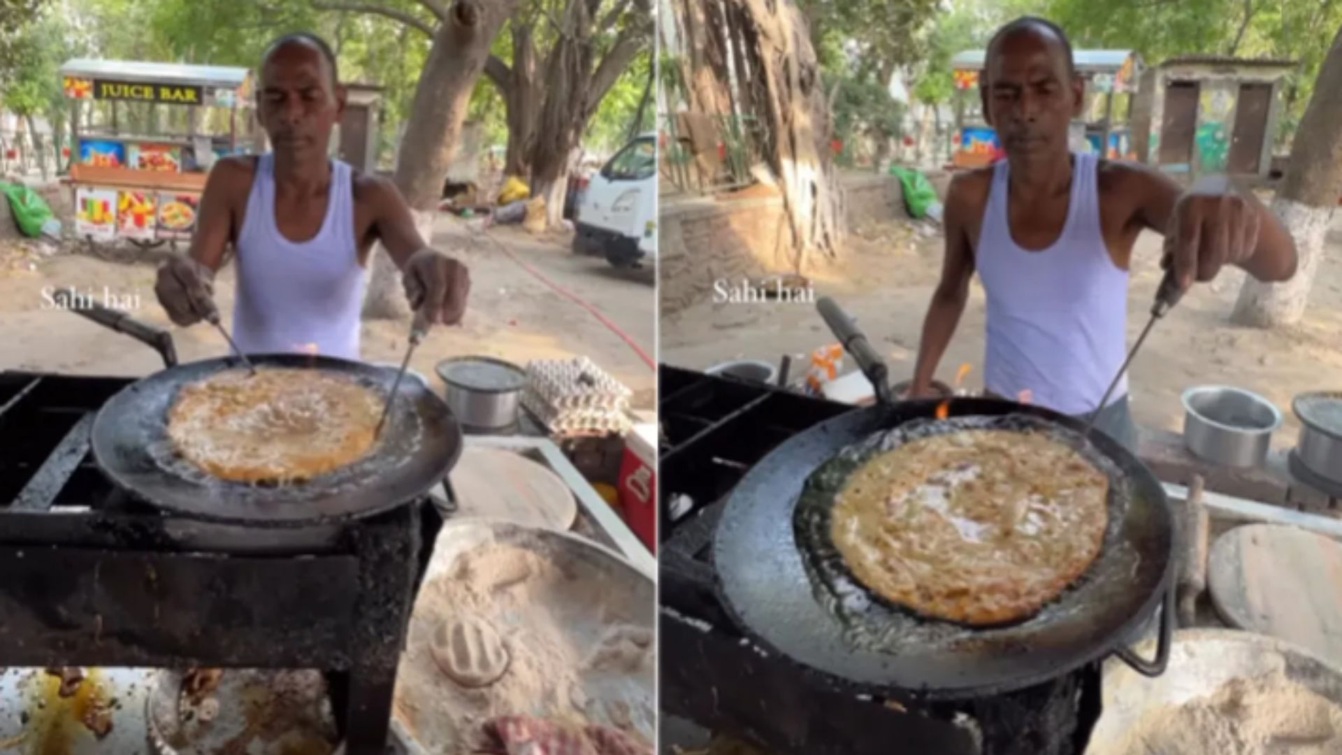 man cooks Heart Attack Paratha internet horrified viral video