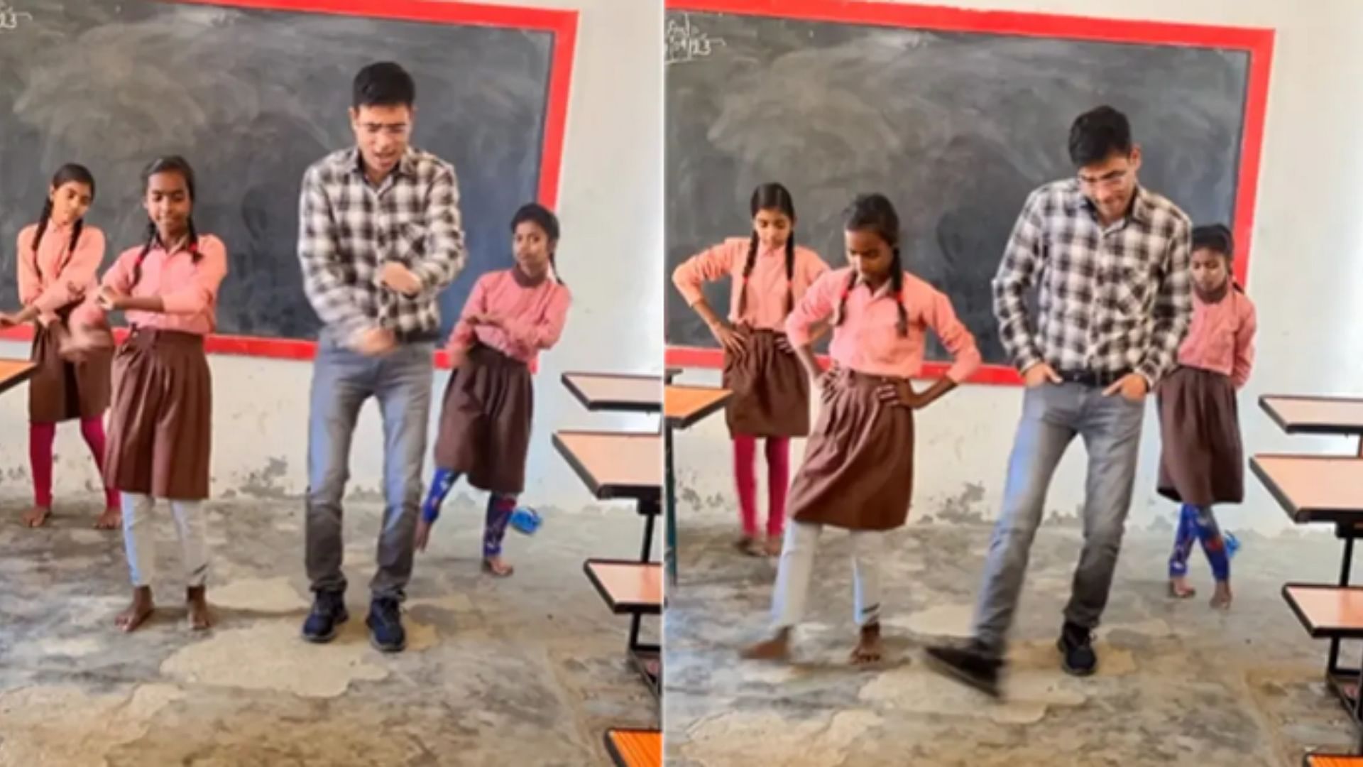 Teacher danced on the song 'Daiya Daiya Re' with students dance Video viral