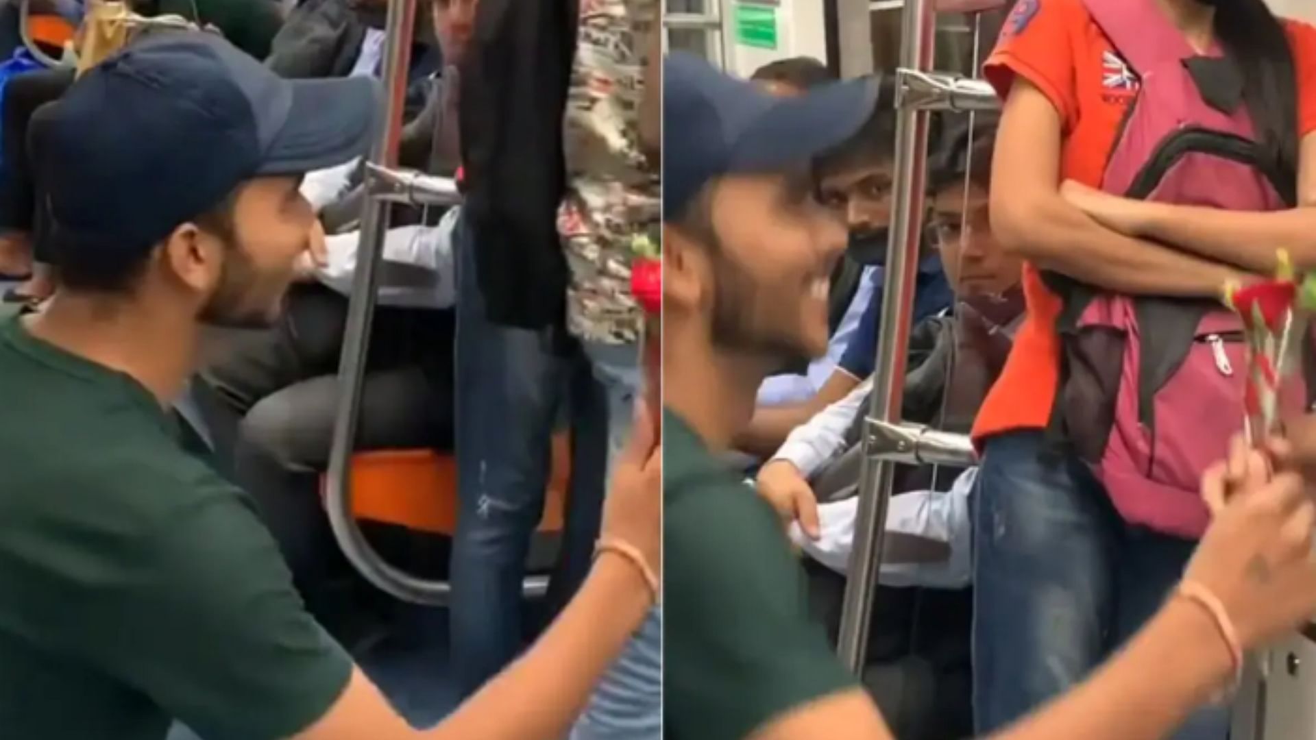 delhi metro viral video boy proposes to boy in delhi metro video goes viral