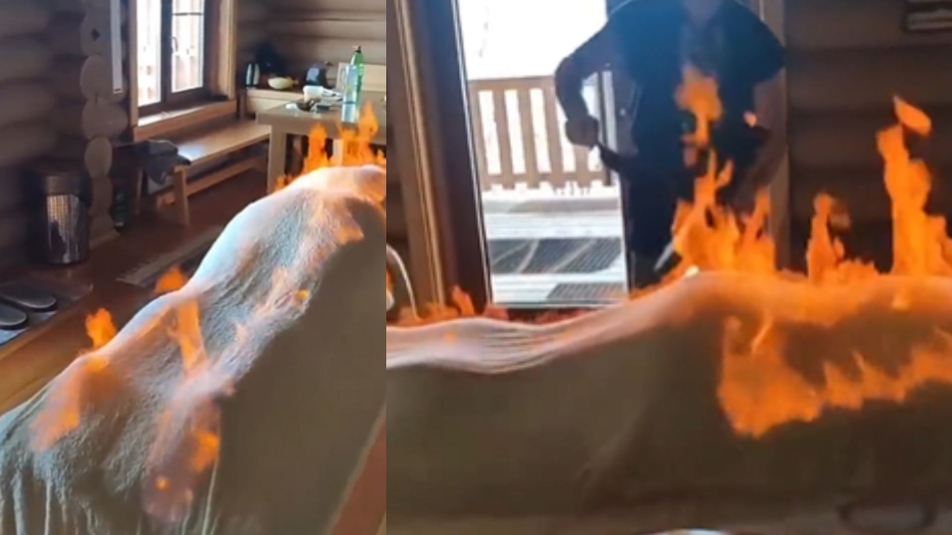 Weird Fire Body Massage Video Goes Viral On Social Media