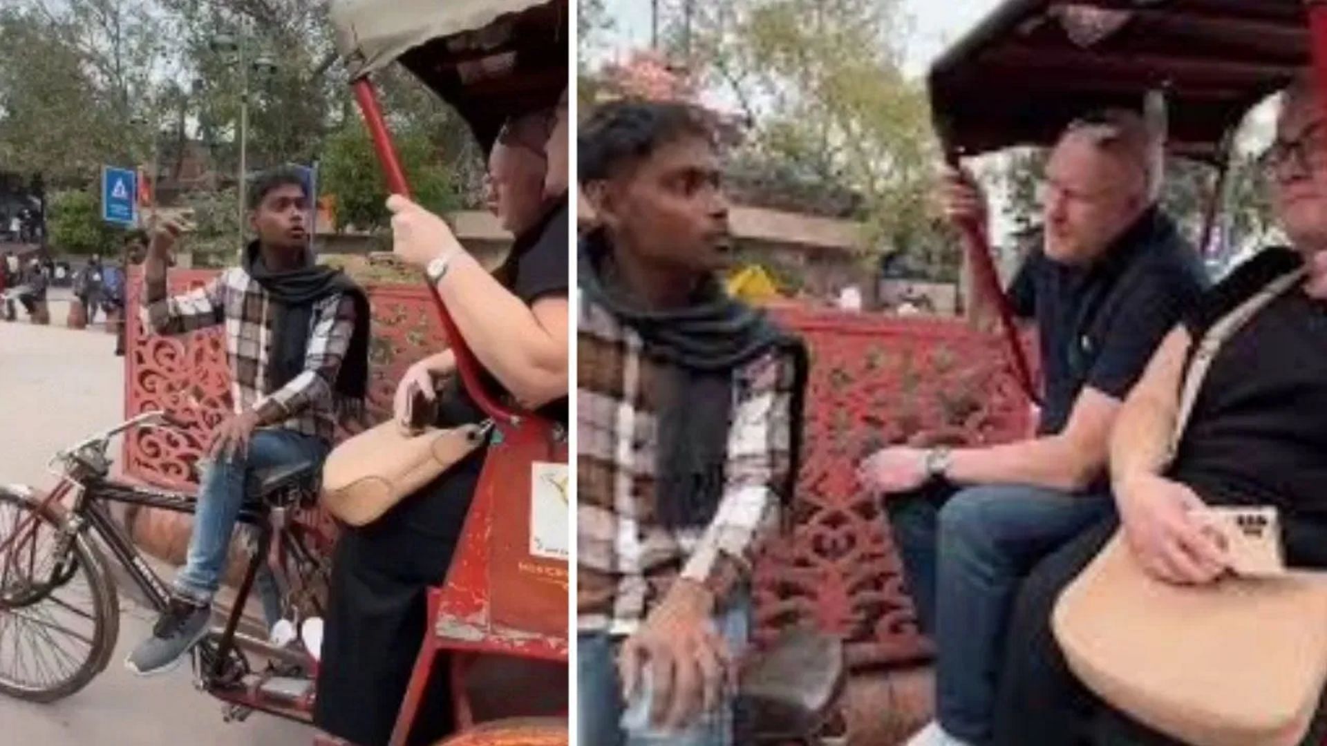 Rickshawala speaking fluent english with foreign tourist in delhi going viral on social media