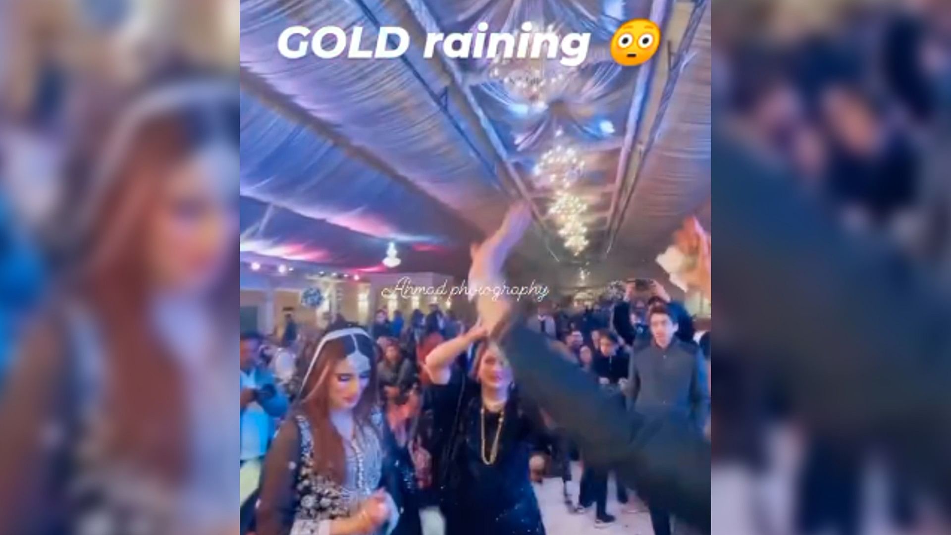 Viral Video: gold coins blow at wedding video viral on social media