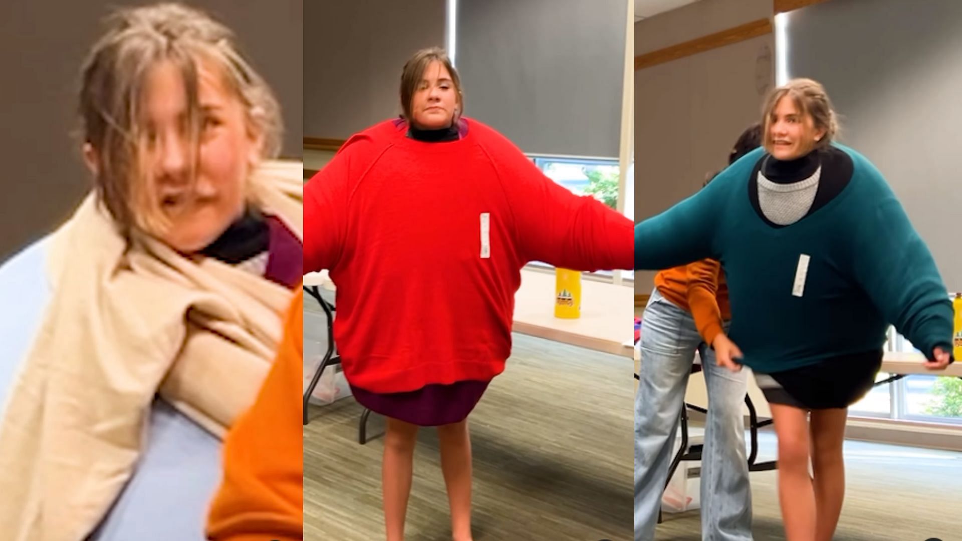 Most sweaters worn at once 45 by Sophia F Hayden USA schoolgirl breaks world record