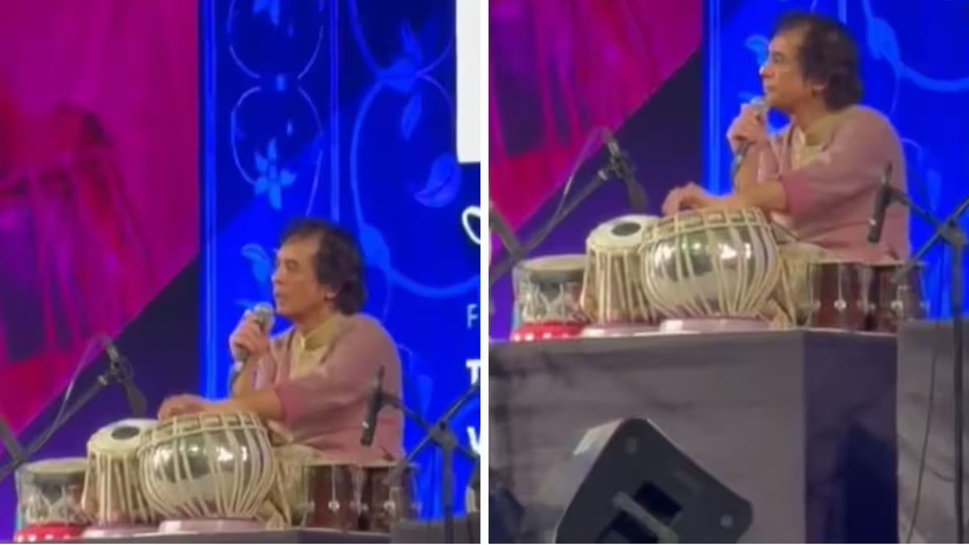 Zakir Hussain Plays Damru And Subsequently Produces The Sound Of Shankhnaad Of Ganas Both On Tabla