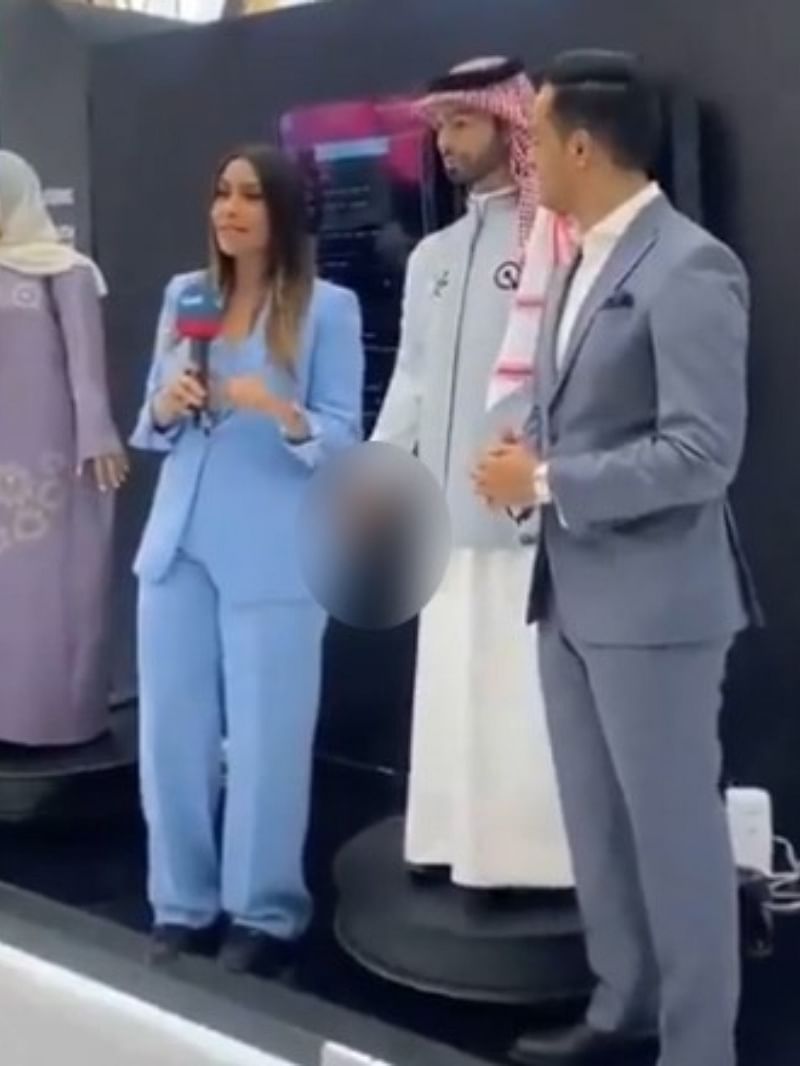 Saudi’s first male AI robot inappropriately touches female reporter during live interview