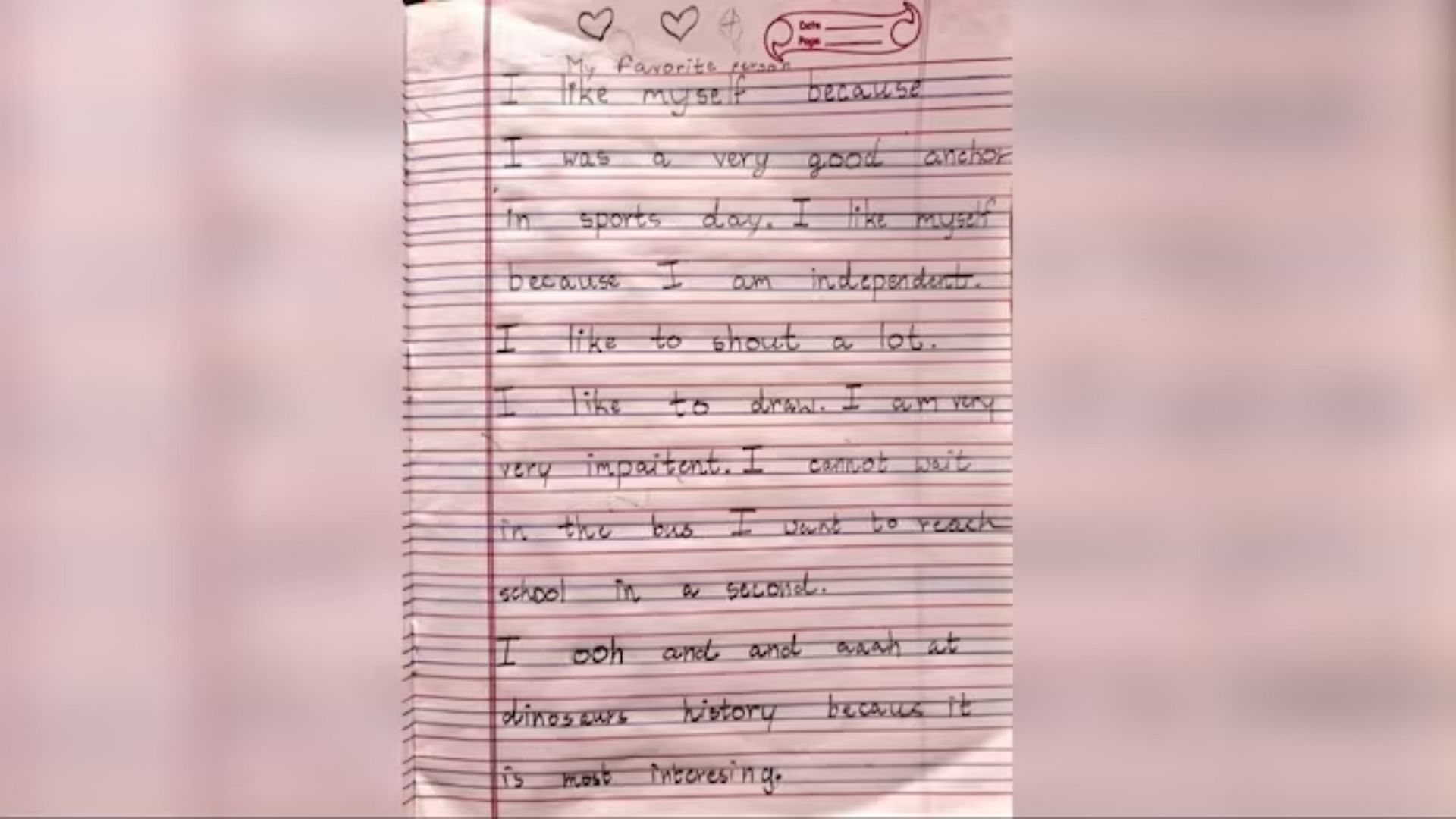 Viral News: Woman shares daughter’s essay on 'My favourite person'