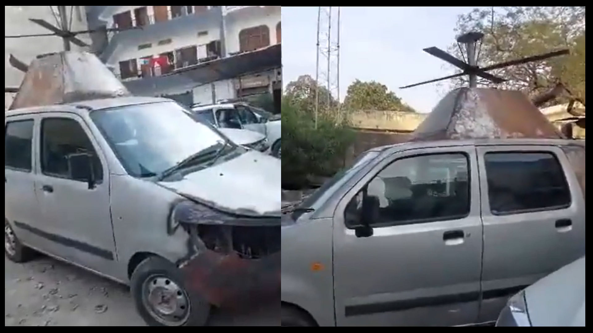 Uttar pradesh ambedkar nagar converted a car into a helicopter up police took action car helicopter