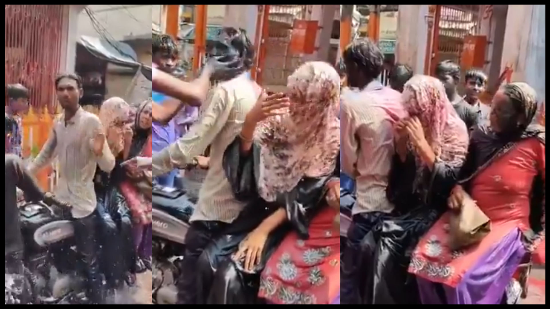 Bijnor hooliganism forced color on muslim women video viral n social media