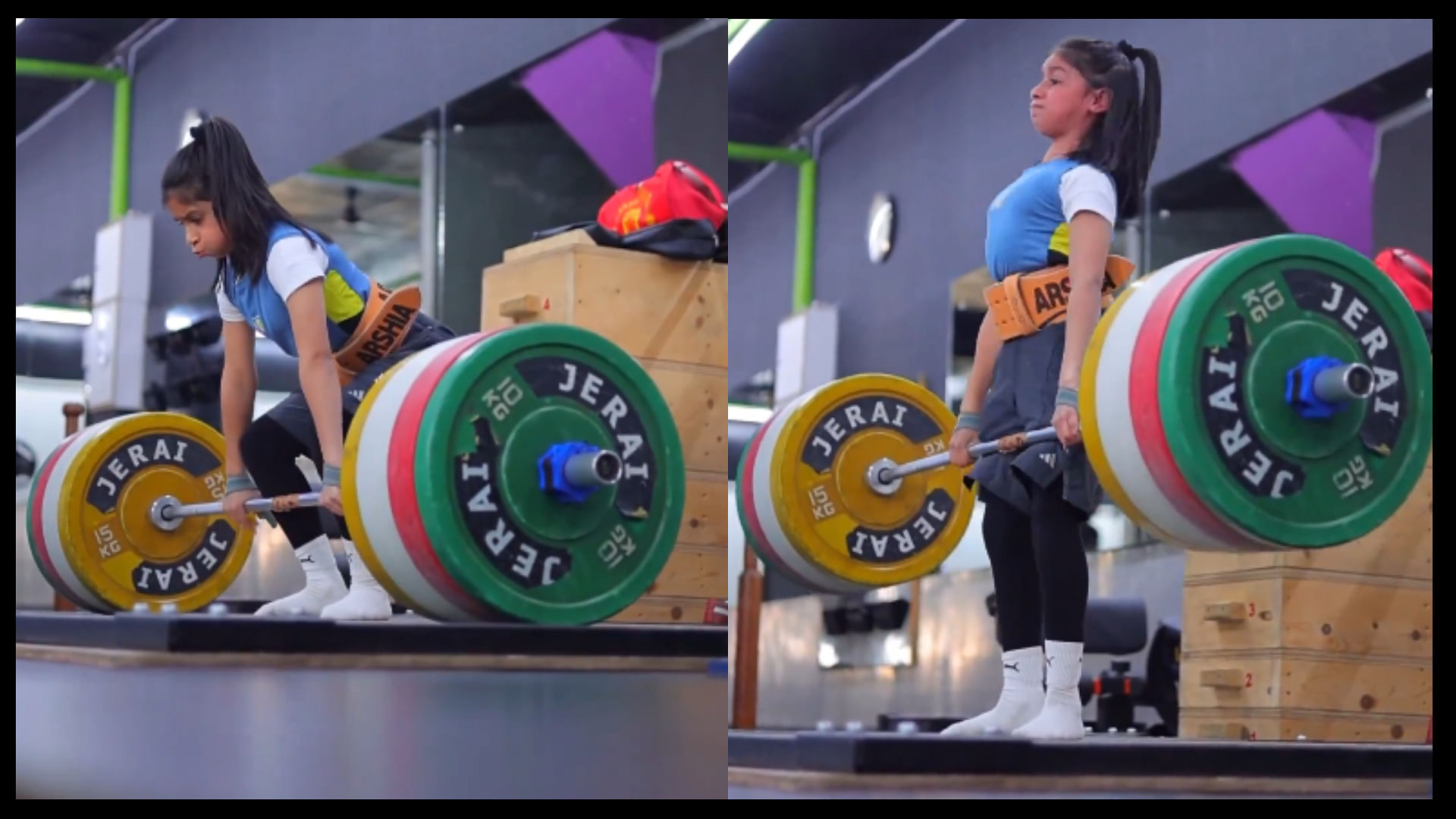 World youngest weightlifter 9 year old haryana girl arshia goswami stuns internet with lifts 75 kg weight