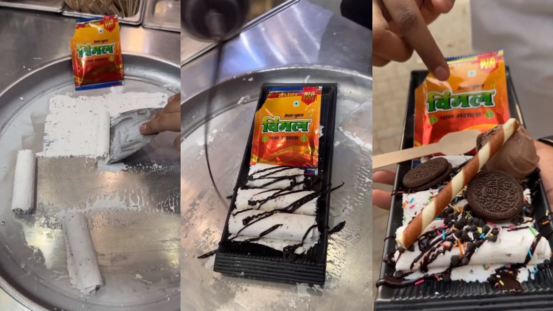 vimal ice cream viral video man put gutkha in ice cream weird food combination