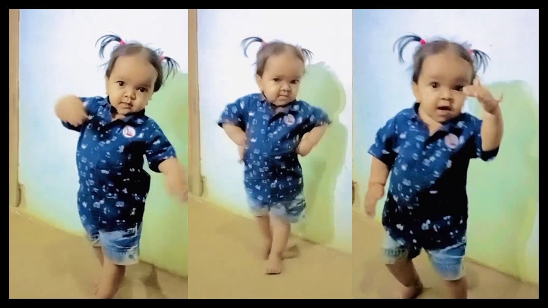 Little girl killer expressions dance on lata mangeshkar song goes viral on social media