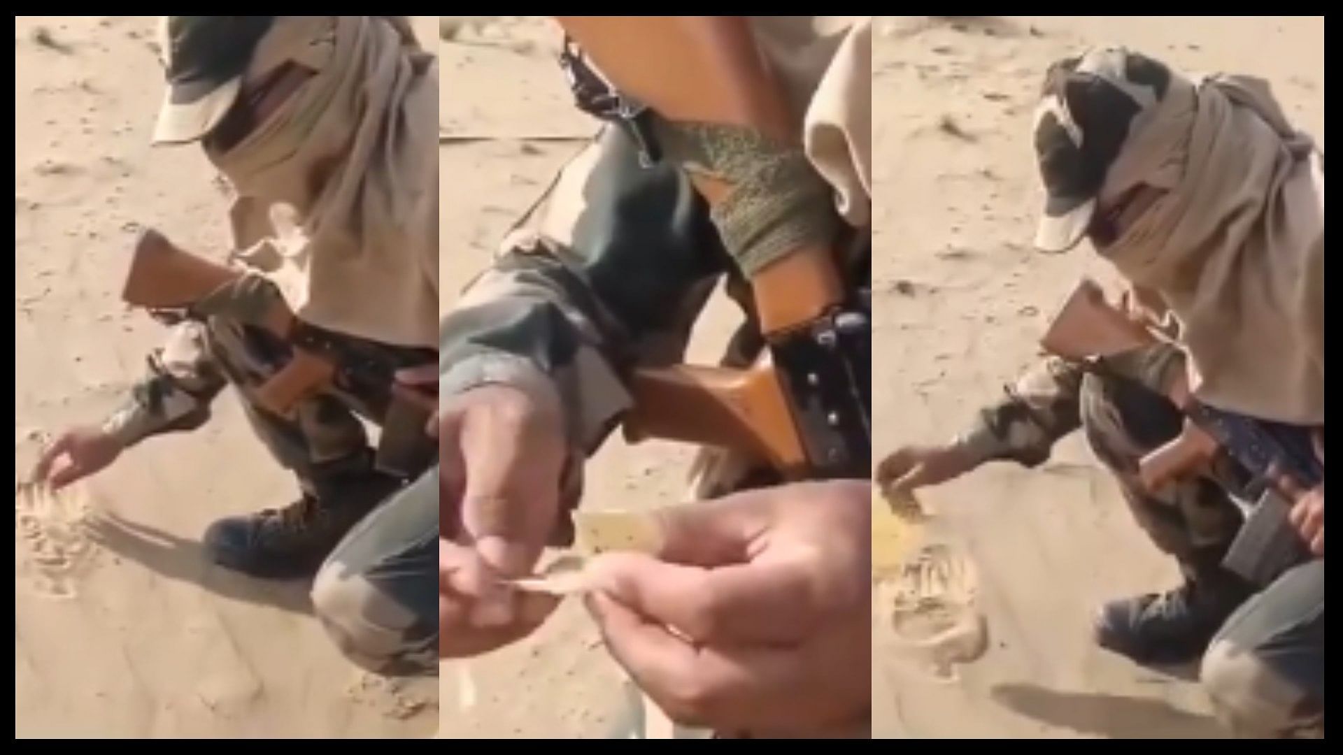 Rajasthan bikaner a bsf jawan baked papad on hot sand video viral on social media