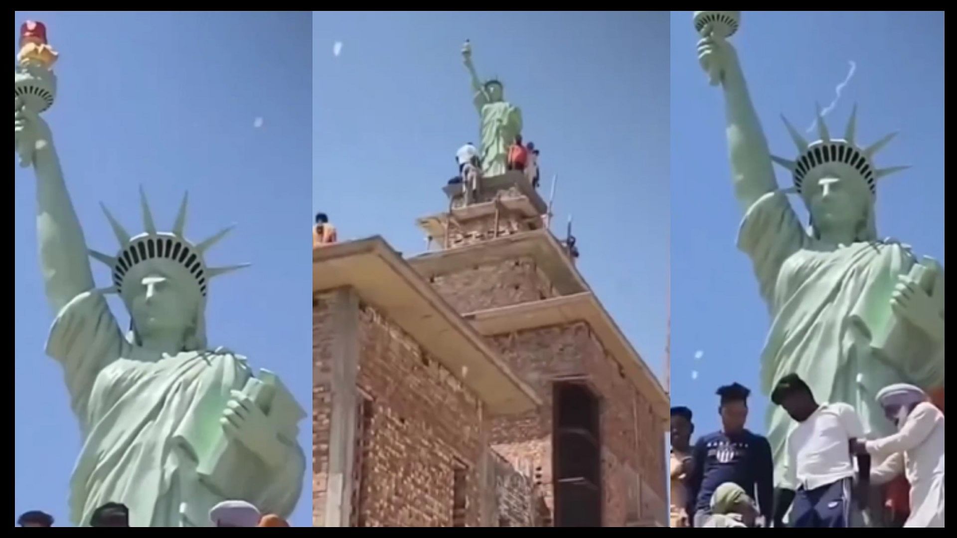 A man from Punjab made a copy of the Statue of Liberty on the rooftop video went viral on social media