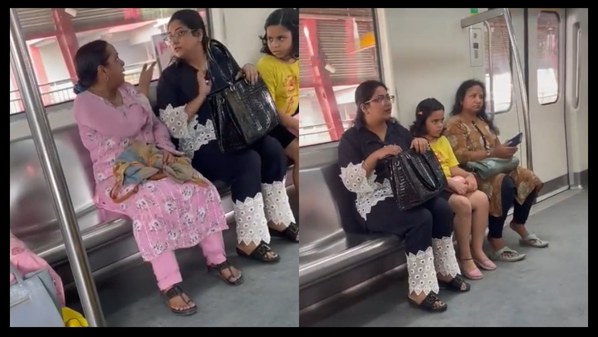 Delhi metro fight two women video voral on social media