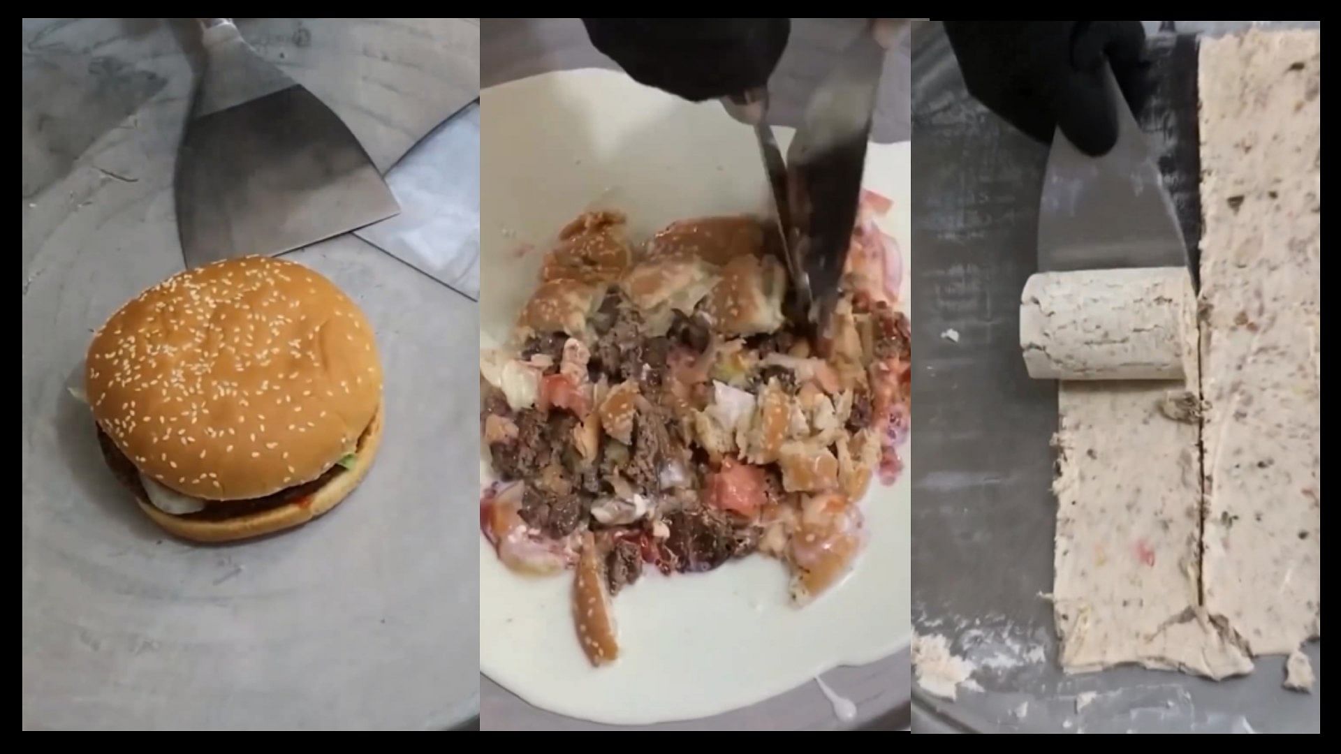 Shopkeeper prepare burger ice cream roll weird food combination video goes viral on social media