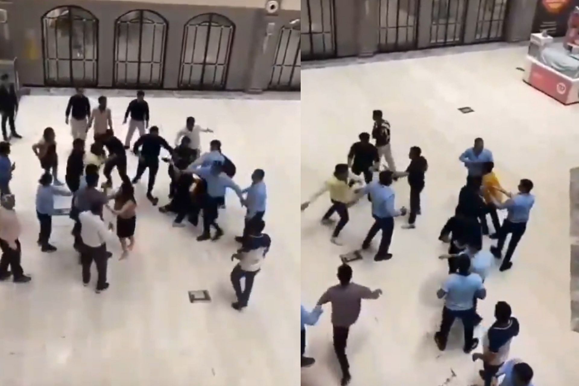 Fight in a garden galleria of noida mall in noida is going video viral on social media