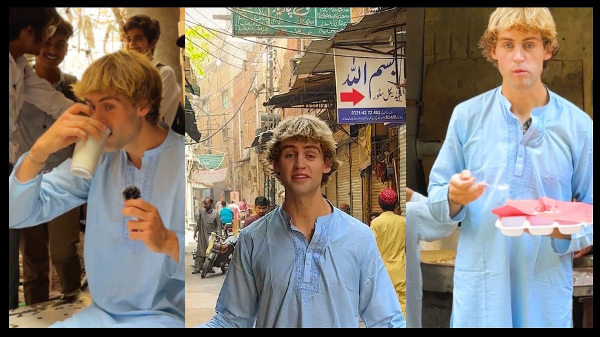 American YouTuber tastes Pakistani street food and react crazy excited video goes viral on social media