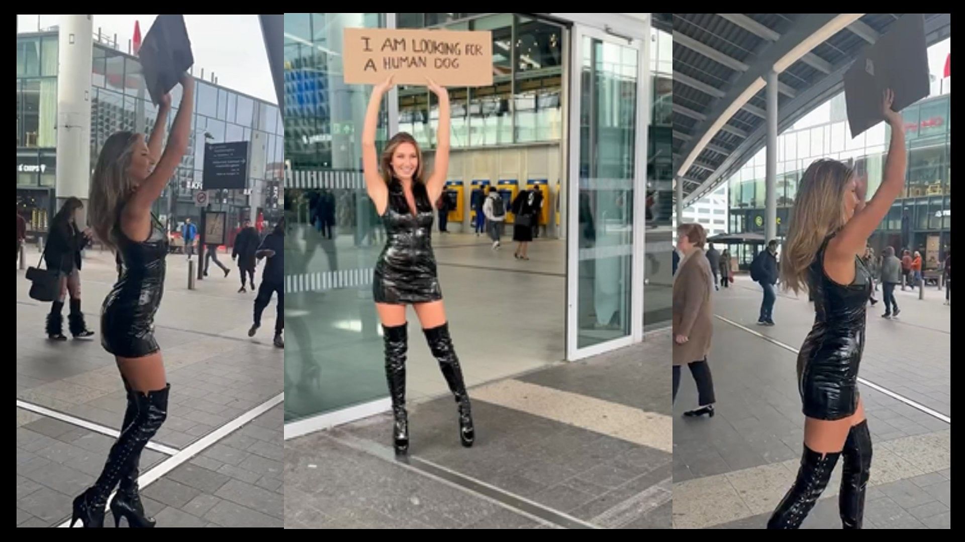 Standing at the airport the girl did something that caught everyone attention video viral